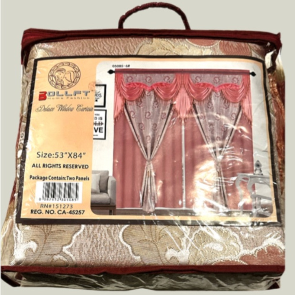 bolle Elegant Pink and Cream Drapes